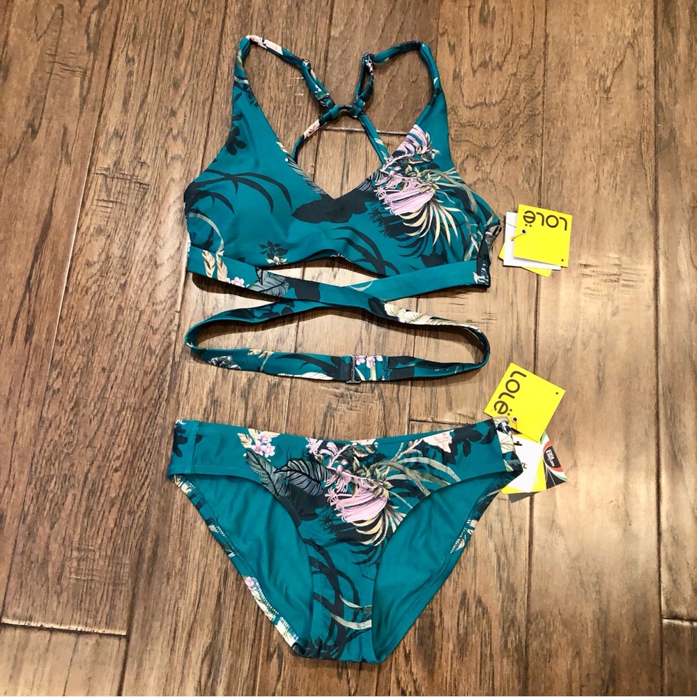Lolë Rivière Bikini Top and Caribbean Bottom Size Small NWT